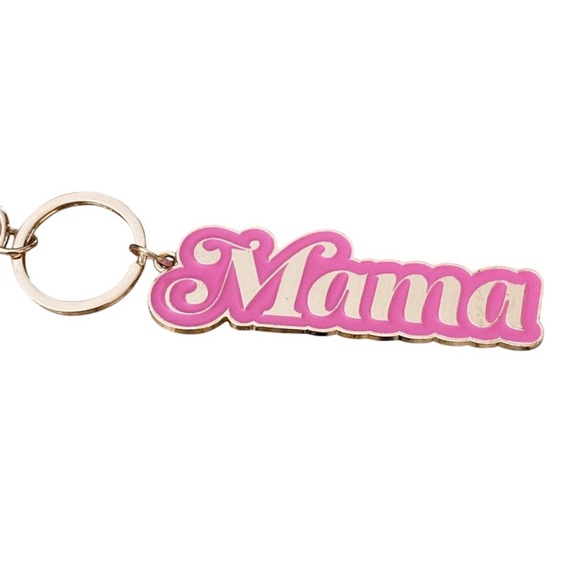 Pink Mama Enamel Keychain with Lobster Clasp | Mom Keyring Bag Charm Gift - Picture 3 of 5